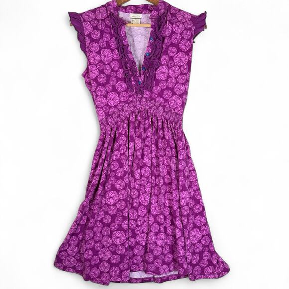 Matilda Jane Ruffle Dress Size M Purple Wonderful Parade Magnolia Dress - Picture 2 of 6
